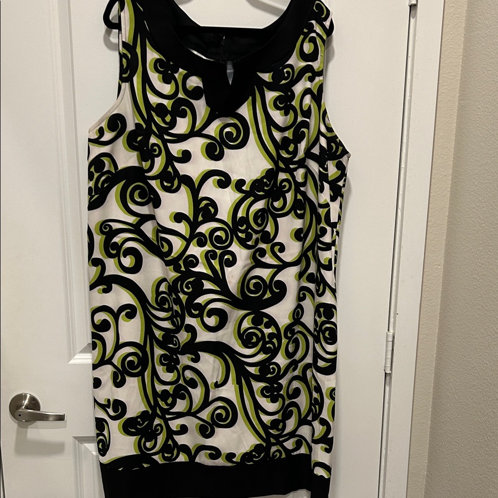 Jessica Howard Black Dress with Lime Details